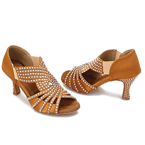 Image of TTdancewear Women Rhinestone Dance Shoes Ballroom Latin Salsa Bachata Performance Dance Dancing Shoes