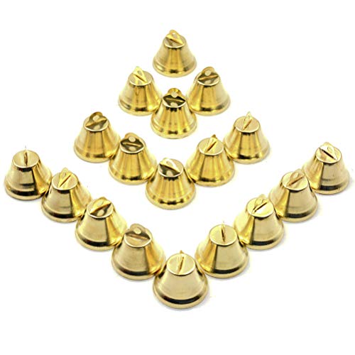 Welecom Pack of 60 Pcs Craft Bells Decorative Brass Bells for Christmas Festival Decor DIY Craft, 1 inch
