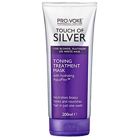 PRO:VOKE Touch of Silver Toning Treatment Mask 200ml | Purple Conditioner for Blonde, Platinum, White or Grey hair | Purple Shampoo Alternative to Banish Brassy Tones Cover