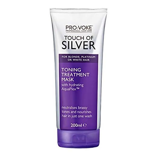 PROVOKE Touch of Silver Toning Treatment Mask 200ml | Purple Conditioner for Blonde, Platinum, White or Grey Hair | Purple Shampoo Alternative to Banish Brassy Tones, packaging may vary