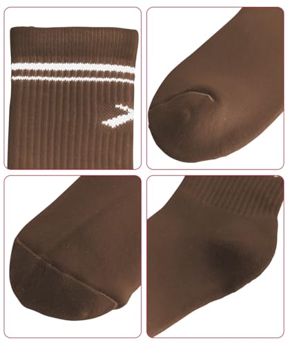Image of ALONG FIT 3 /5 Crew Socks Whole Foot Cushioned Cotton Vintage Soft Sport Socks for Men and Women