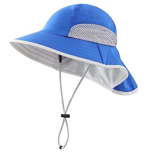 Connectyle Kids Sun Hat Adjustable Fishing Hat for Boys Grils Breathable UPF 50+ Protection Outdoor Beach Hat with Neck Flap
