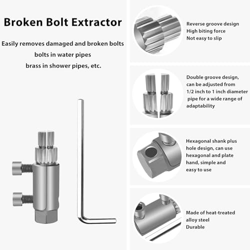Image of New Pipe Extractor Tool Pipe Nipple Extractor Set Pipe Remover Kit Broken Pipe Thread Remover Fits 1 /2 inch to 1 inch Pipe Capacity Great Diy Gift for Men (Silver)