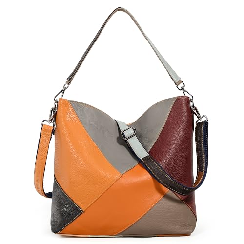 Image of YALUXE Women's Real Leather Shoulder Bags Hobo Handbags Purse Crossbody Bag