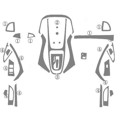 Autocollant console centrale Buick Excelle XT GT 2010-2014 film carbone argent 3D