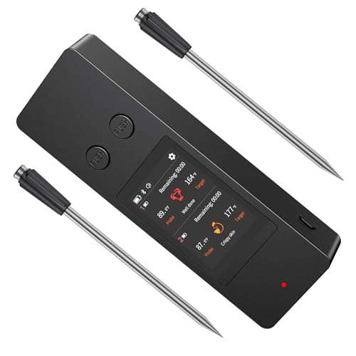 Fleischthermometer Kabellos Smarte Grillthermometer Bratenthermometer mit 2 verbesserten...