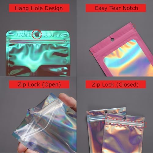 Quotidian Pink Mini Zip Bags 2.7 x 3.6 in, Pack of 100, Resealable Pouches image 5