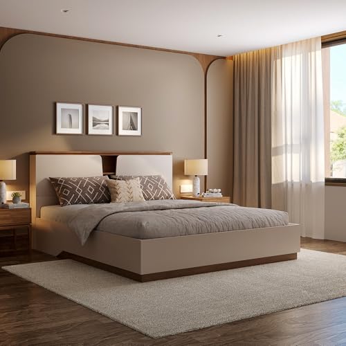 Image of Wakefit Bed | 3 Yr Warranty | King Size Bed, Comes with Storage Box, Noise-Free, Density: 680-750 kg /m, Termite & Borer Resistant, Fits Mattresses Up to 8 inches (Kora 78 x 72 - Columbian Walnut)