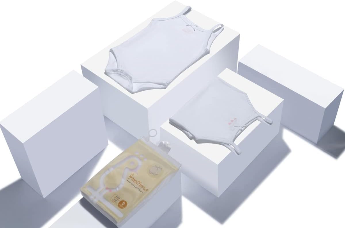 Feathers Tank Top Bodysuits for Baby Girl (2 Pack) Super Soft One-Piece Toddler Bodysuit - Image 7