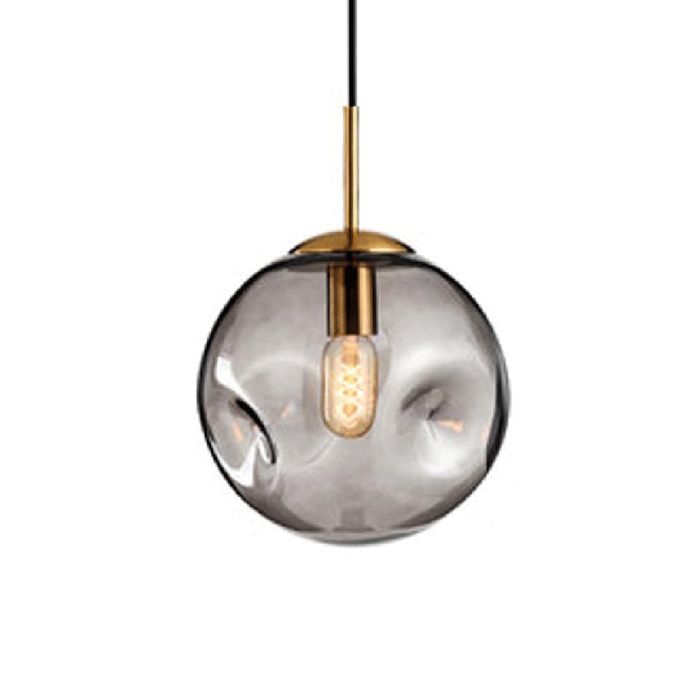 Lustre à tête Unique en Verre Sphérique Créatif, Suspension Haut de Gamme E27