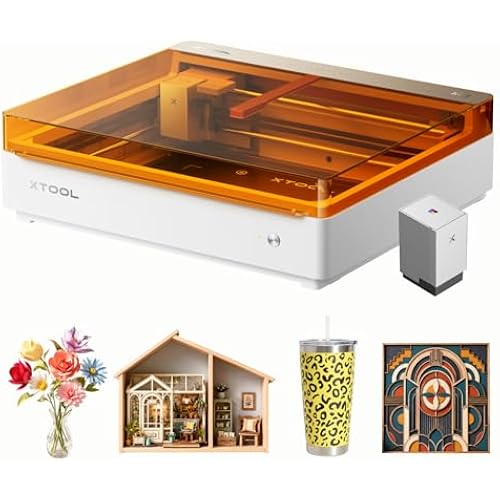 xTool M2 10W Color Craft Laser Engraver, with Full-Color CMYK Inkjet Printer, Built-in Dual Cameras, Class 1 Enclosed Safe Laser Engraving Machine for Wood, Leather, Felt, Fabric, Paper, DIY Crafts