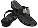Crocs Women's Sanrah Embellished Flip Wedge Sandal, Black/Silver Metallic, 10 M US