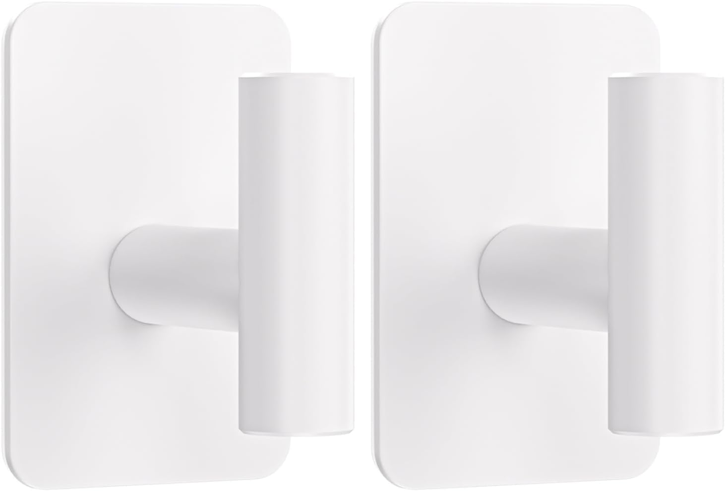 Heavy Duty Adhesive Hooks - 26lb Max, Sticky Wall Hooks Waterproof Stainless Steel for Hanging Towel, Coat, Robe, Towel Hooks Stick on Bathroom, Kitchen, Shower, Door (White, 2 Pack)