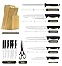 Knife Set, 14-Piece Kitchen Knife Set, German High Carbon Stainless Steel, Durable Knife Block, Black