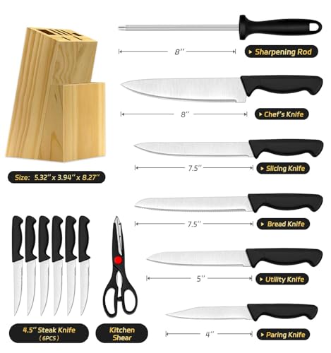 14-Piece German High Carbon Stainless Steel Knife Set - Image 3
