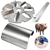 FWEXCK 3 Pcs Pig Hair Removal Tool, Hog Scraping Tool, Stainless Steel Pig Hair Scraper Tool Suitable for Pig, Cattle, Sheep, Horses, Donkeys, Deer, Chickens Hair Removal in Slaughterhouses