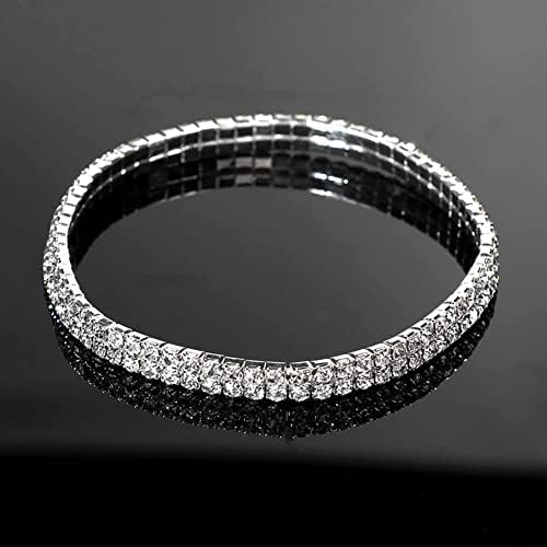 2PCS Twinkle Diamond Anklet Elastic Bling Shining Foot Jewelry Bracelet Bridal Summer Jewelry