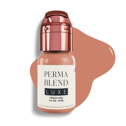 Perma Blend Luxe - Peach Veil - Vegan Lip Tattoo Ink - Soft Peach Microblading Pigment with Medium-High Opacity and Warm Base - Lip Blush & Permanent Makeup - Cruelty-Free (0.5 oz)