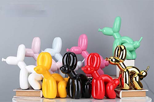 Suruim Squat Balloon Dog Statue Resin Sculpture Home Decor Modern Desk Office Home Decoration Accessories For Living Room Animal Figures (Red) #TOP2