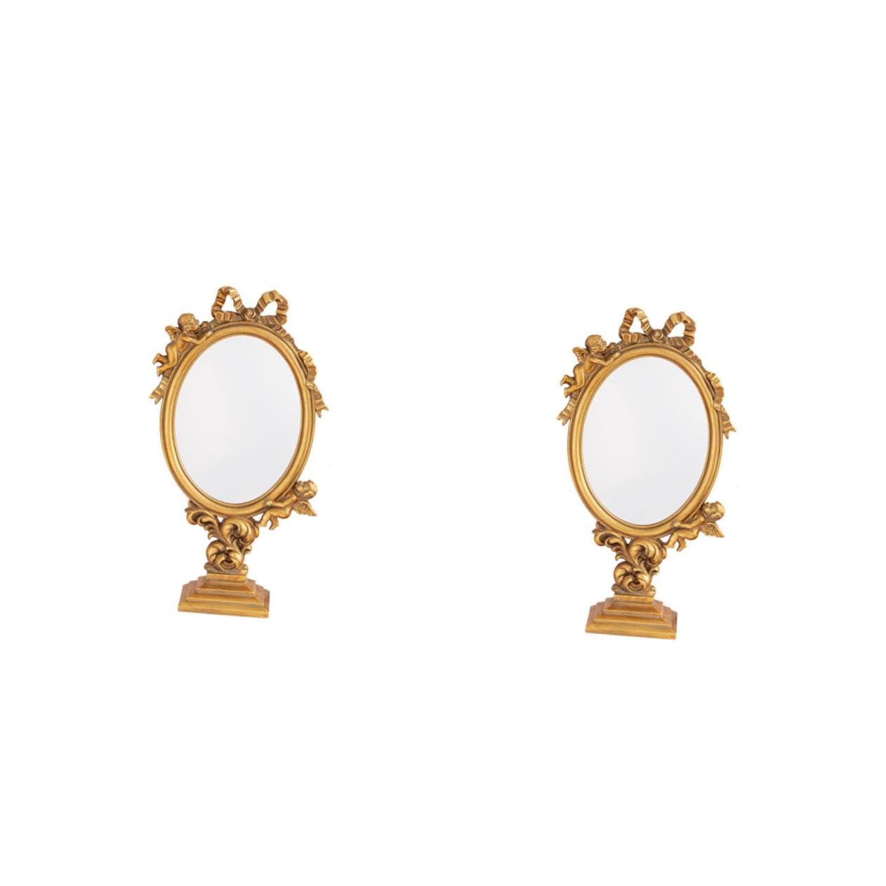 Miroir de maquillage desktop ange au design élégant pour une décoration de table raffinée
