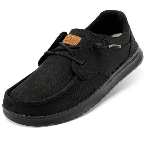 STQ Slip on Loafers for Women Orthopedic Business Sneakers with Arch Support Lightweight Breathable for Standing All Day All Black US 8