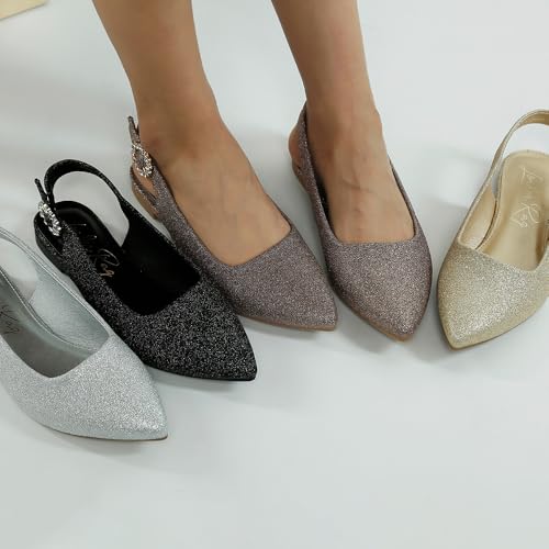 Giora Glitter Slingback Flat Sandals2