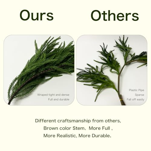 Senjie Christmas Garlands Norfolk Pine Garland Real Touch Artificial Faux Greenery Garland thumb #2