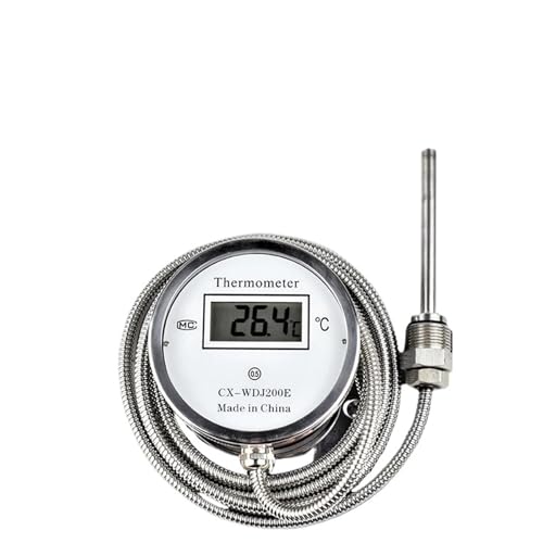 Digital Stainless Steel Thermometer Digital Display Thermometer Waterproof Probe Temperature Gauge for Cooking Industrial Use(5m M27-Thread)