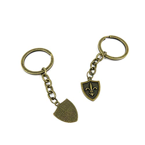Porte-clés bouclier G6OX2 avec anneaux pour bijoux et breloques