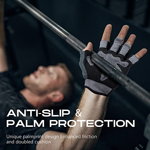 Lifect Essential Breathable Workout Gloves, Weight Lifting Shorty Fingerless Gloves With Curved Open Back, For Gym, Women And Men (Black, Medium) #TOP3