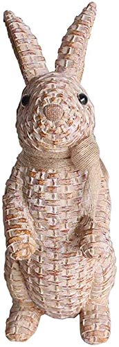 Statue de lapin de jardin haut de gamme en résine artisanale avec nœud papillon