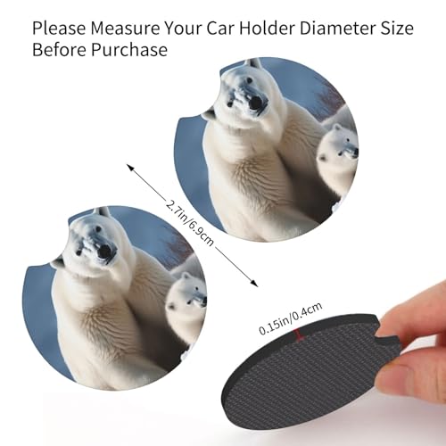 2 Posavasos para Porta Vasos de Auto con Diseño Oso Polar miniatura 4
