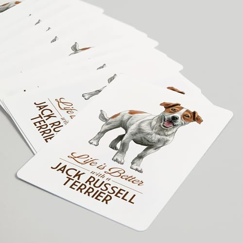 Lantern Press Jack Russell Terrier, 52 naipes tamaño póker miniatura 5