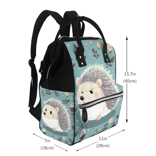 Sac à dos à langer grande capacité motif hérisson pour maman