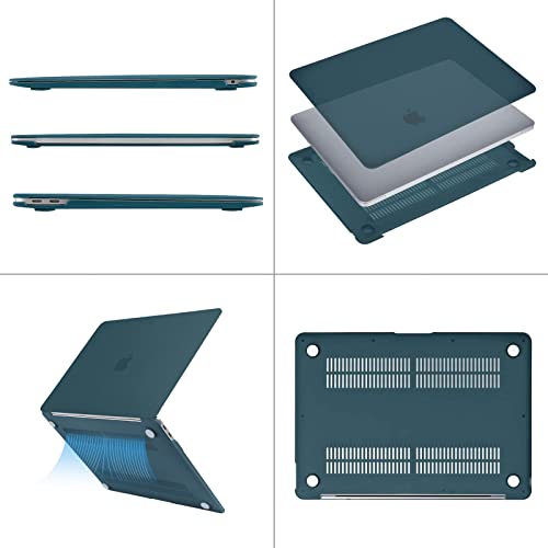Image of MOSISO Compatible with MacBook Air 13 inch Case 2022 2021 2020 2019 2018 Release A2337 M1 A2179 A1932 Touch ID, Plastic Hard Shell Cover Compatible with MacBook Air 13.3 inch Case, Deep Teal