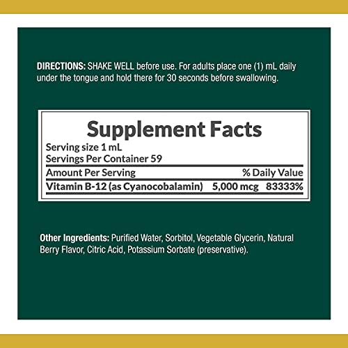 Nature's Bounty B-12 5000 mcg Sublingual Liquid Energy Health 2 oz (Pack of 2) - image 2