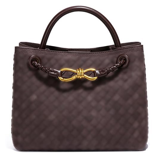 Image of Suede Woven Tote Bag for Women PU Leather Crossbody Bag Shoulder Bag Casual Handbag Satchel for Work Travel 2025