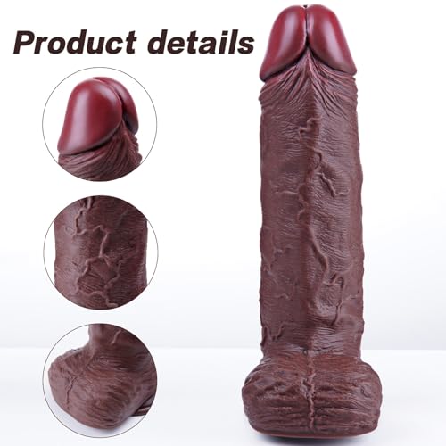 Miniatura 2 de Dildo Gigante Realista De 27,5 Cm, Dildo Grueso De Silicona, Con Potente Ventosa, Pene Xxxl, Dildo Negro. Dildo Largo Para Juegos De Punto G Y Anales, Juguete Adulto Para Parejas