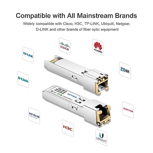 Image of 10Gbe SFP to RJ45 Copper Module, 10GBASE-T SFP+ Transceiver, mini gbic Compatible for Cisco SFP-10G-T-S, Meraki MA-SFP-10G-T, MikroTik CRS310 /CRS309-1G-8S+in, Unifi, Netgear, QNAP, Cat6a / Cat7,30m