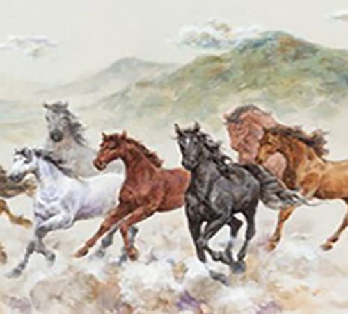 Peinture au diamant 5D cristal de strass mosaïque haut de gamme motif Huit chevaux 30x40