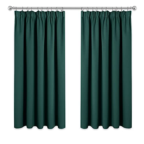 PONY DANCE Thermal Insulated Pencil Pleat Blackout Curtains