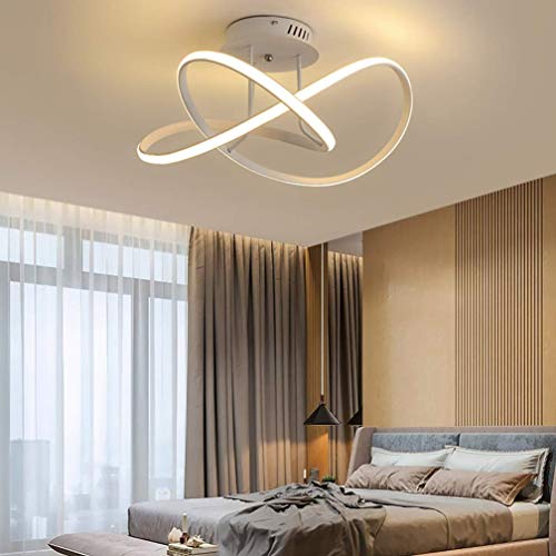 HYLH Lámpara Dormitorio Minimalista Luz Techo Curva LED Moderna Lámpara Techo diseño 58 W Anillos Lámpara Techo Aluminio Acrílico Iluminación Techo Creativa para Sala Estar Dormitorio Estudio Ø60cm,