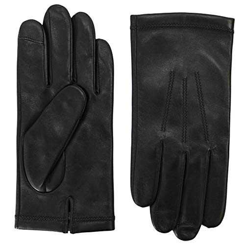 Fownes Brothers & Company Men's Leather Glove w/Cashmere Lining, black, L