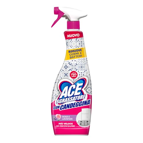 PROFUMO DI ROSA E LAVANDA ACE Spray Sgrassatore con Candeggina, Profumo di Rosa e Lavanda, 600 ml