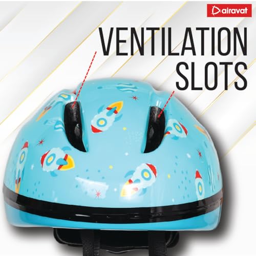 Image of Airavat Mini Rider Kids Cycling & Skating Helmet, Aerodynamic Shape, Size Adjustable with Quick Release Buckle (Cyan, Extra Small (44-48 cm))