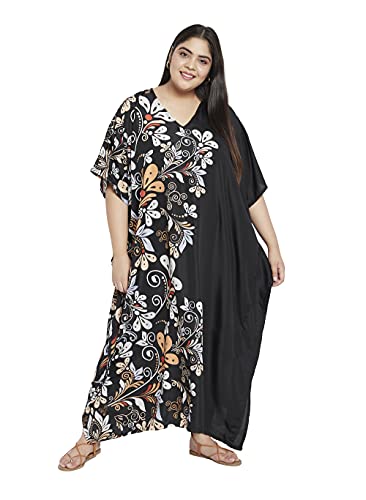 Image of Oussum Women Kaftan Plus Size Polyester Summer Lightweight Caftan Swimsuit Cover Ups Maxi African Mumu Lounge House Dress