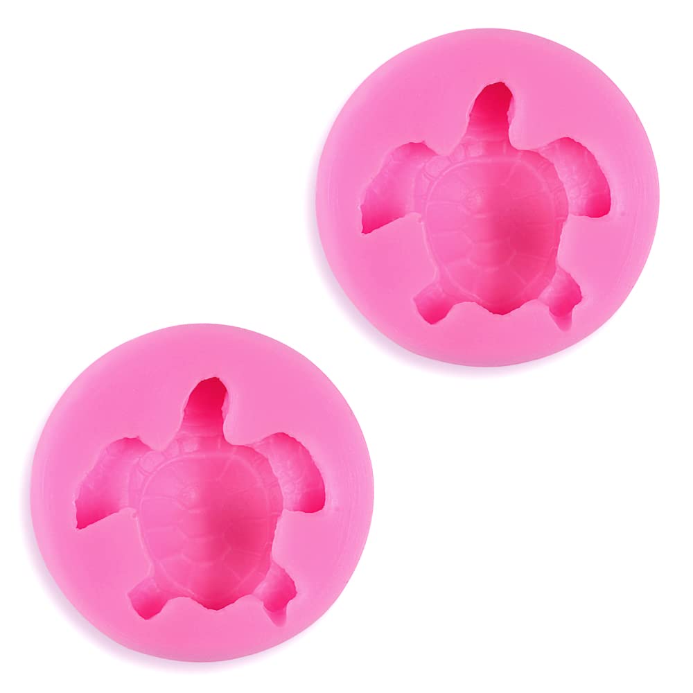 2 Pcs Fondant Sea Turtle Cake Moulds Tortoise Chocolate Making Mold Sea Turtle Fondant Molds for DIY Baking Cake Muffin Bread Decoration Tools