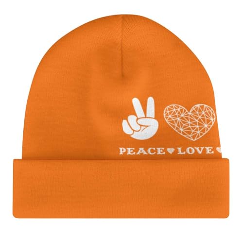 Unity Day - Peace Love Unity Anti Bullying Orange Kids Beanie Hat for for Girls Boys Children Cap Winter Knitted Chemo Cancer Headwear Accessories Gifts Decoration4