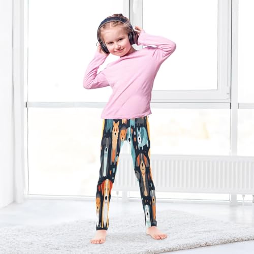 Bolaz Toddler Girls Leggings Printed Yoga Pants Leggings Blue Yellow Dog for Kids4