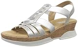 Flexible Laufsohle Rieker Damen Frühjahr/Sommer V7775 Geschlossene Sandalen, Silber (Silber 90), 39 EU